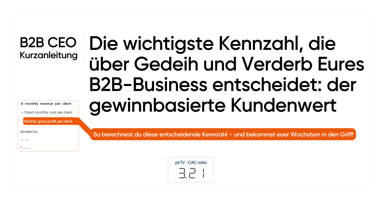 Die Frage, die jeder B2B-Geschäftsführer beantworten können sollte: Was bringt uns ein einziger Kunde wirklich über die gesamte Kundenbeziehung ein?