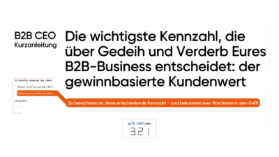 Die Frage, die jeder B2B-Geschäftsführer beantworten können sollte: Was bringt uns ein einziger Kunde wirklich über die gesamte Kundenbeziehung ein?