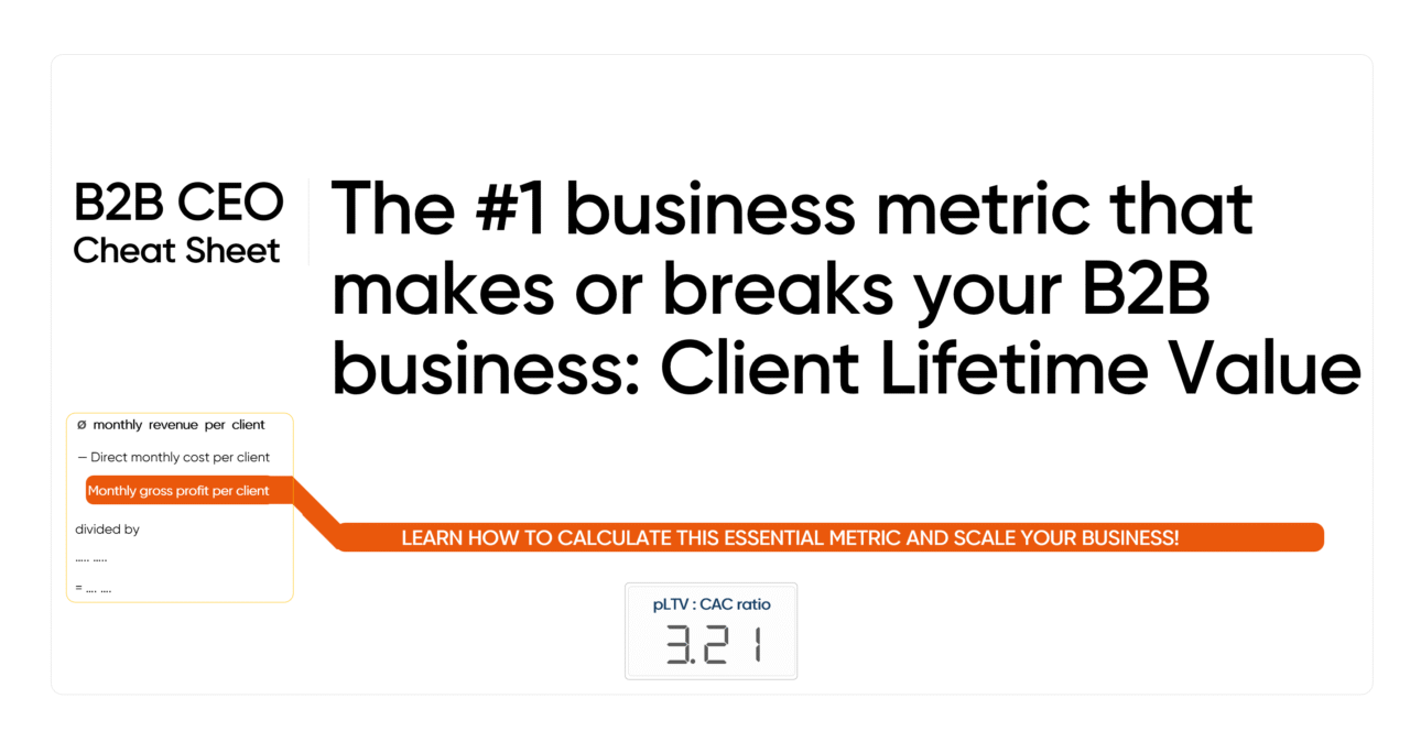 B2B CEOs: Do you know your #1 health metric? How many € of lifetime profit are you generating for every € you’ve spent to acquire a customer?